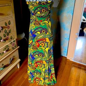 Strapless Paisley Dress/size large